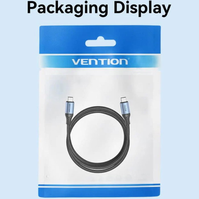 Vention Cable USB-C a USB-C 240W 0.5m Negro/Azul
